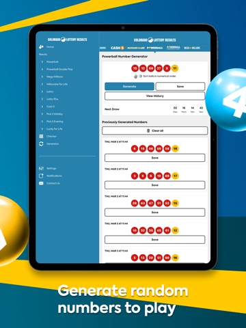 Colorado Lottery Numbers iPad screenshot