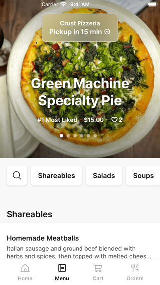 Crust Pizzeria iPhone screenshot 2 - Food & Drink app