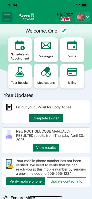 Avera MyChart screenshot 2