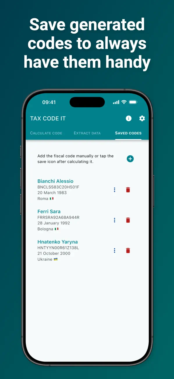 Screenshot #3 pour Tax Code IT: Generate & Save