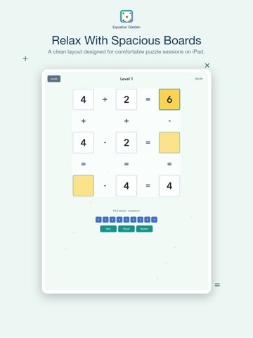 Equation Garden iPad screenshot