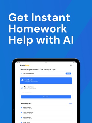 Homework Answers: StudySnap iPad screenshot