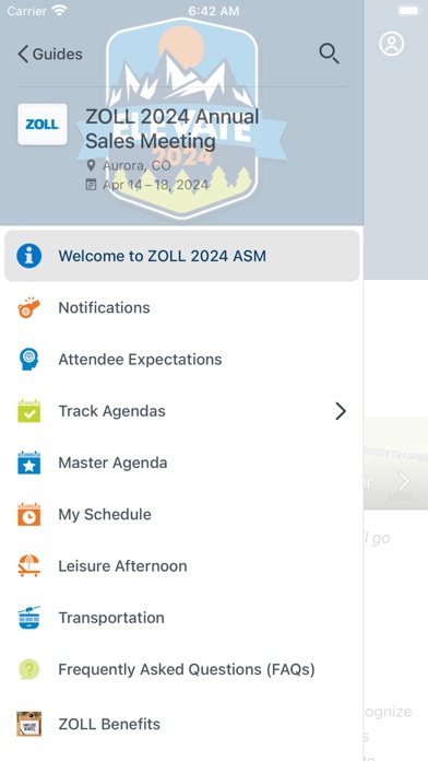 ZOLL Events Screenshot