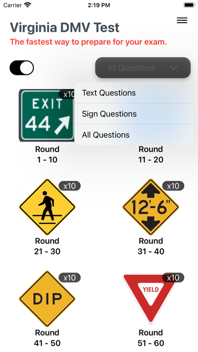 Virginia DMV Practice 2025 Screenshot