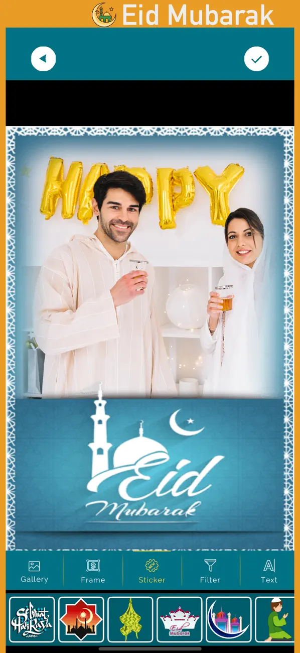 Screenshot #1 pour Eid Mubarak Cam : Islamic Fest