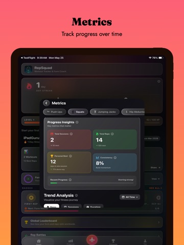 RepSquad - Workout Tracker iPad screenshot