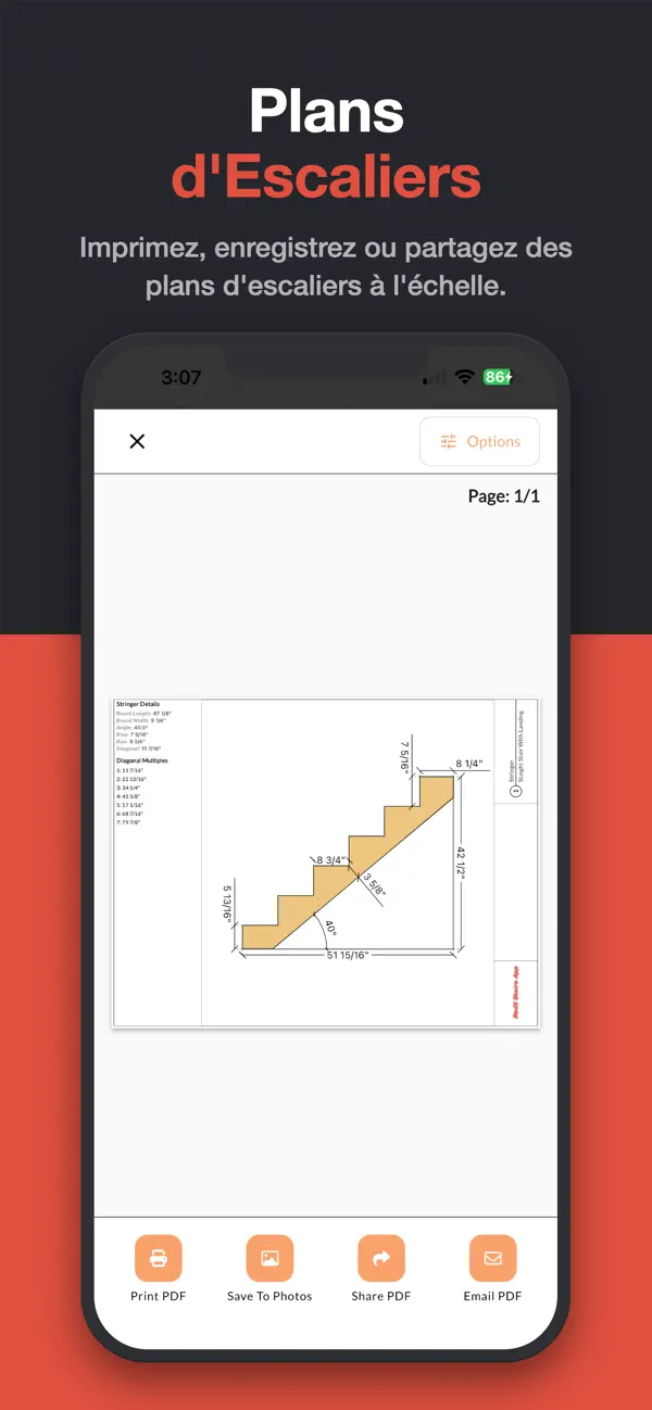 Screenshot #3 pour RedX Escaliers 3D -Calculateur