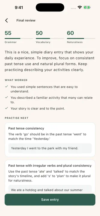 endiary: English diary screenshot 2