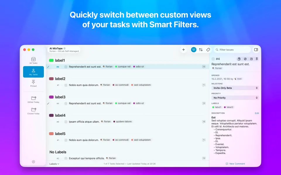 Screenshot 2 of Taska for GitHub/GitLab Issues 1.6.1