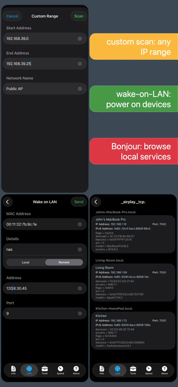 Network Analyzer Pro iPhone App Screenshot 2 – Dienstprogramme