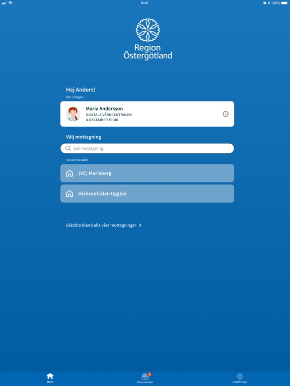 Din Vård Region Östergötland iPad screenshot 1