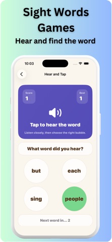 Sight Words Flashcards Kids iPhone screenshot
