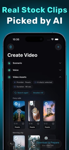 OneClip - AI Auto Video Maker iPhone screenshot