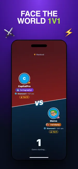 Atlasio: Geography Quiz Duel screenshot 1