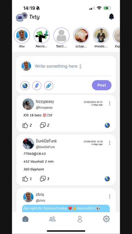 Txty - text based socialising
