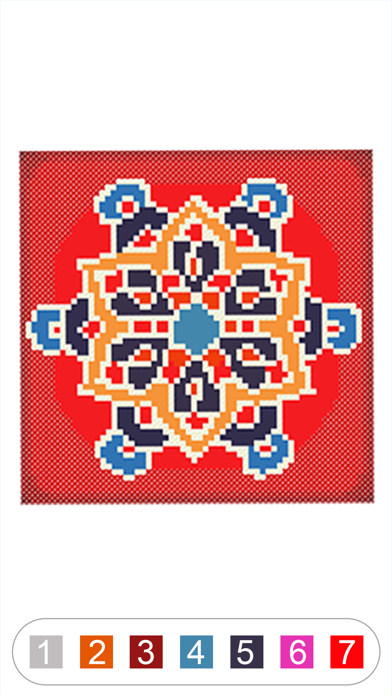 Mandala Cross Stitch Coloring Screenshot