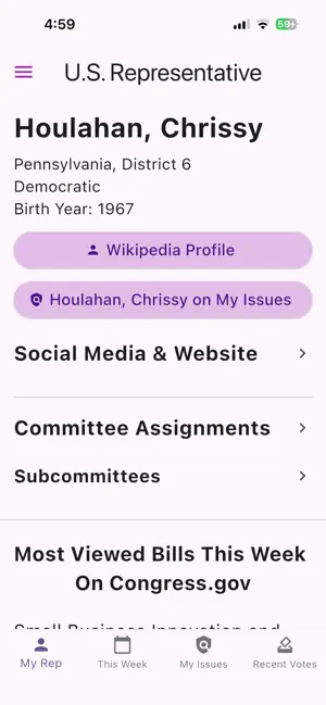 CongressAndMe screenshot 1