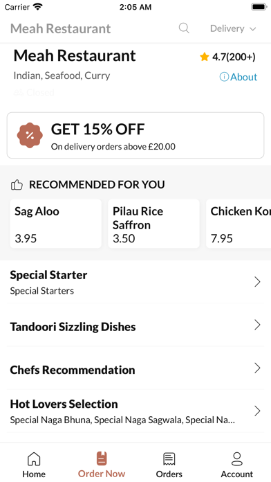 Meah Restaurant Screenshot