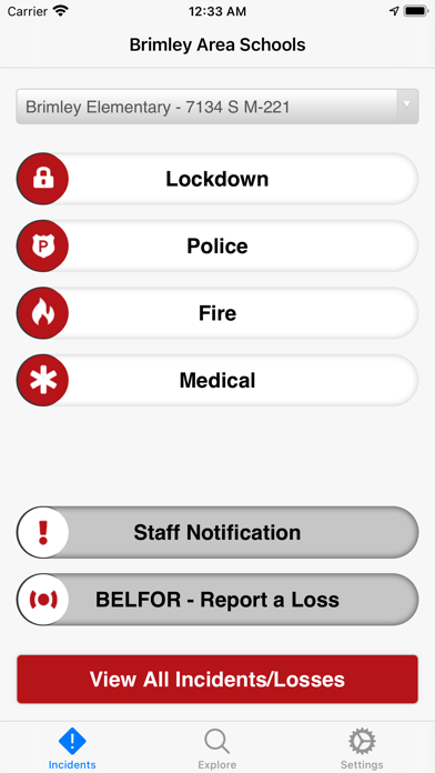 BELFOR Alert Screenshot