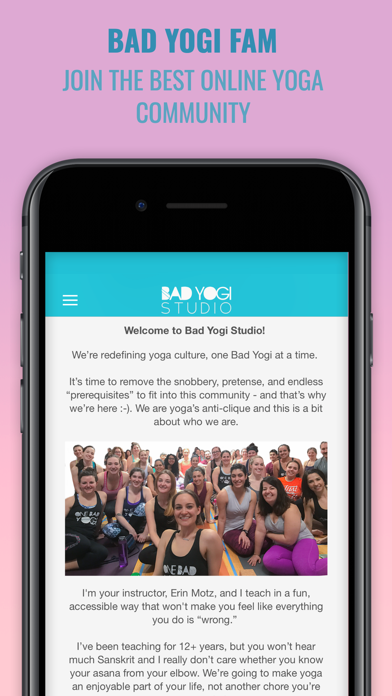 Bad Yogi Studio iPhone screenshot 4 - Health & Fitness app