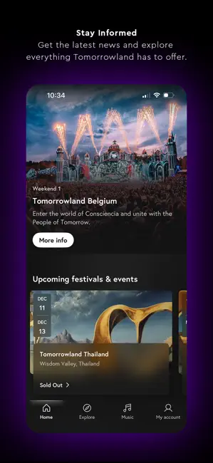 Tomorrowland iPhone screenshot 1