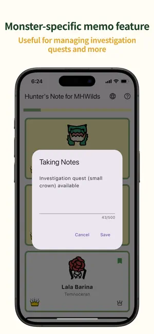 Hunter’s Note for MHWilds screenshot 2
