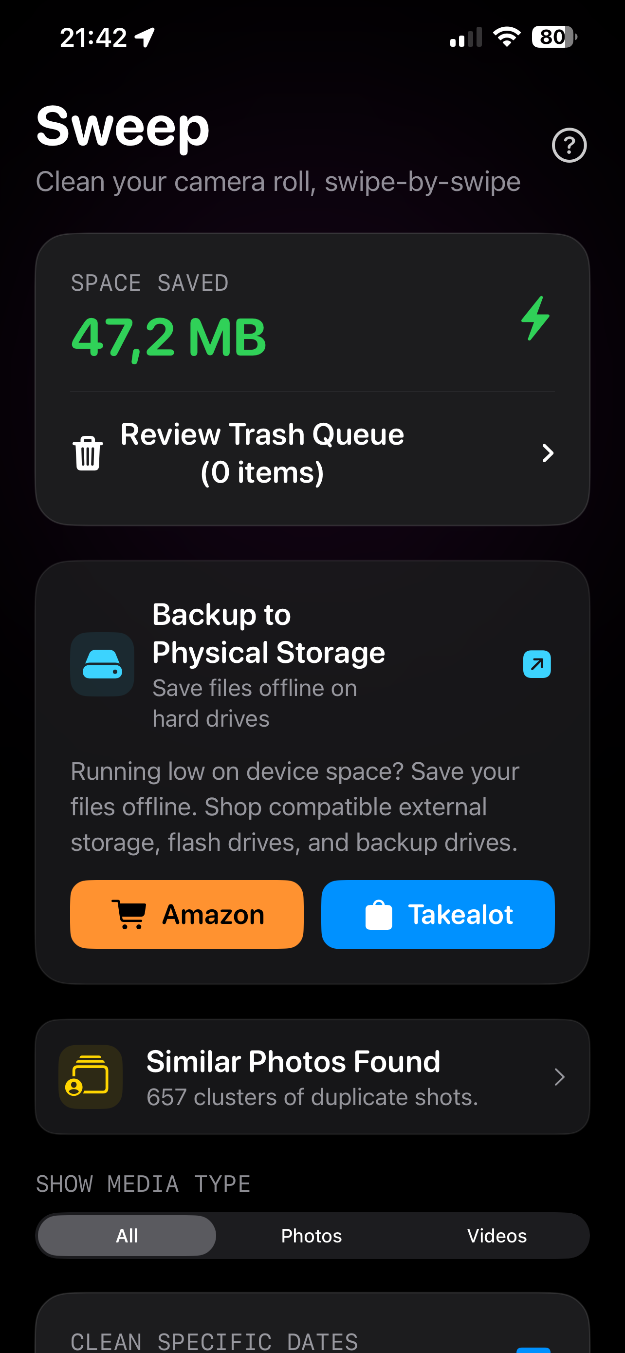 Sweep: Photo & Video Cleaner screenshot 2