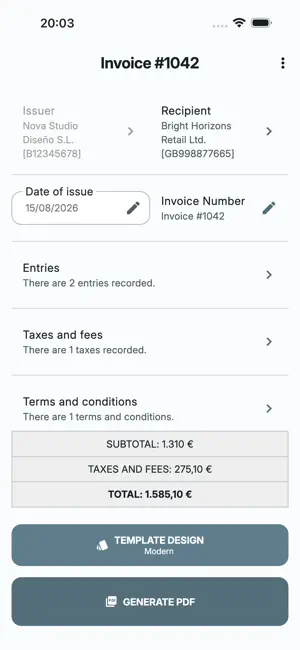 Invoices: Generate & Manage screenshot 2