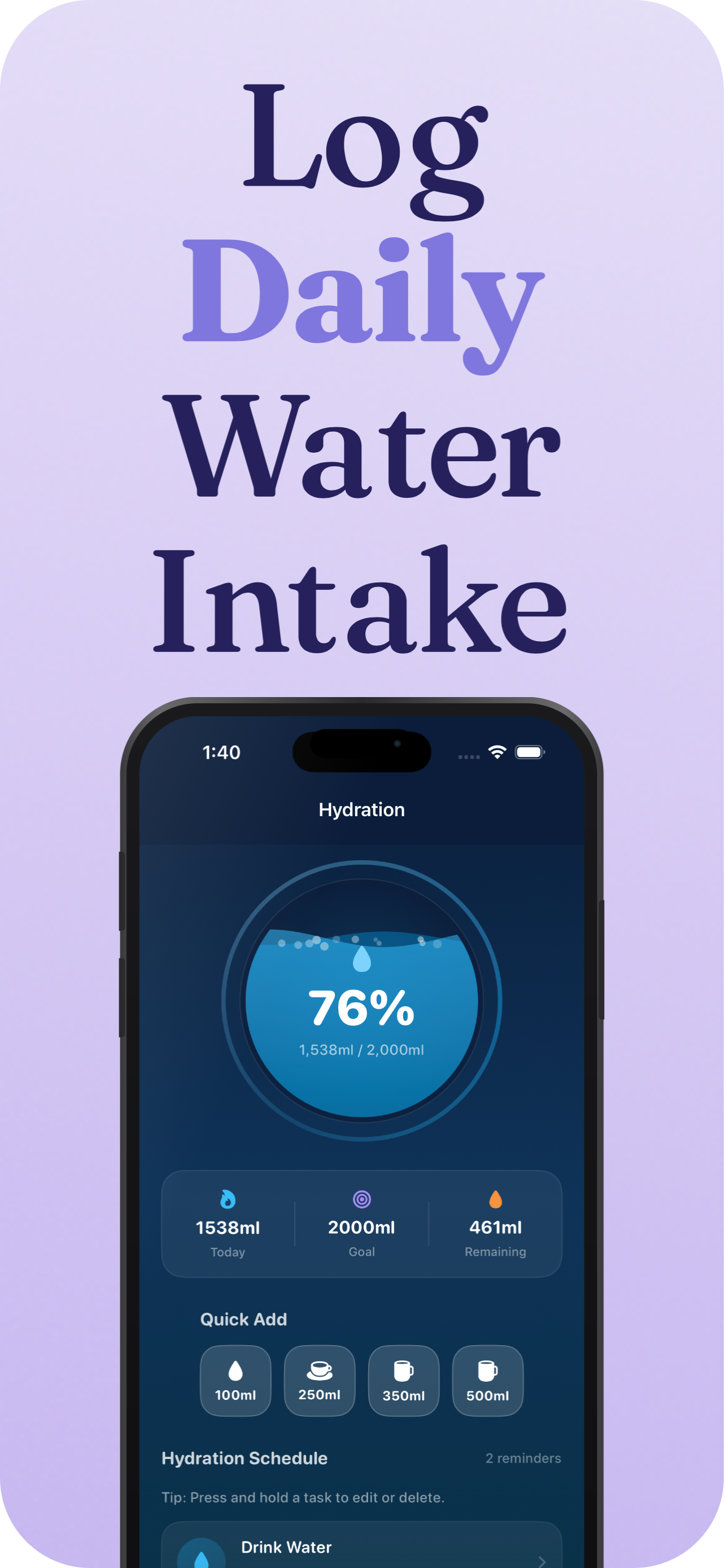 Pill Reminder: Water Tracker
