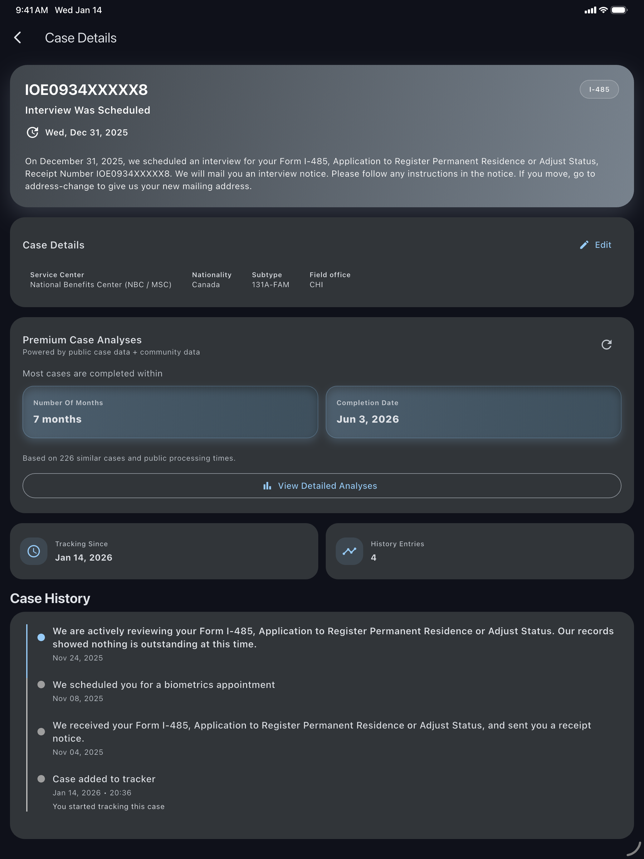 Immigration Case Tracker