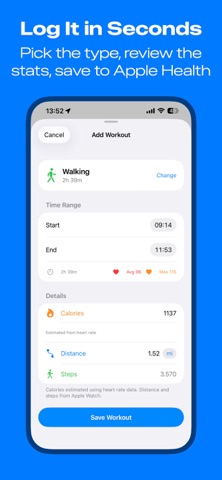 Untracked Workout screenshot