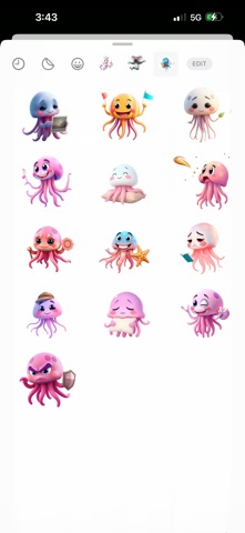 Floating Jellyfish Stickers iPhone screenshot