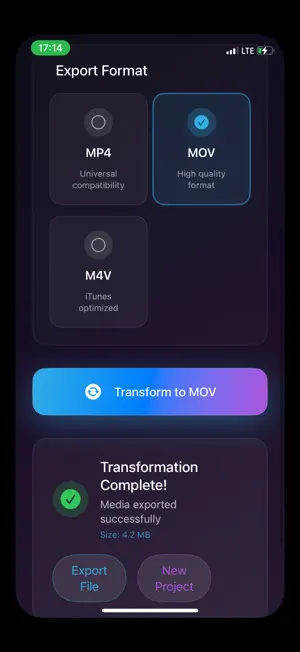 Video Converter -MOV, MP4, M4V screenshot 1