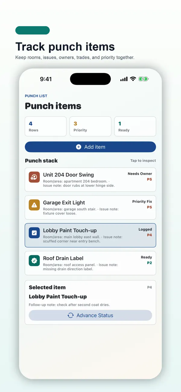 Screenshot #1 pour Site Punch List Pocket