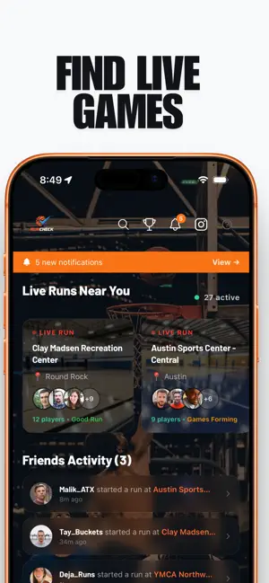 RunCheck: Pickup Basketball screenshot 1
