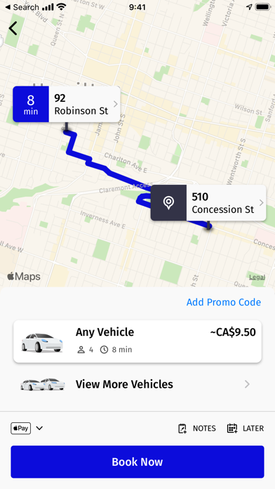 Blue Line Taxi Hamilton ON Screenshot