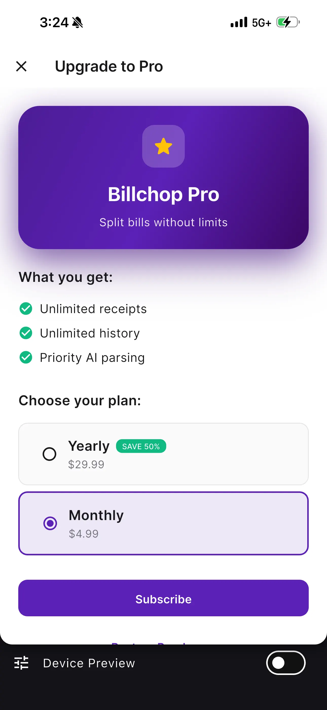 #7. Billchop: Scan Split Settle (iOS) Podle: WYATT JOHN MATSON