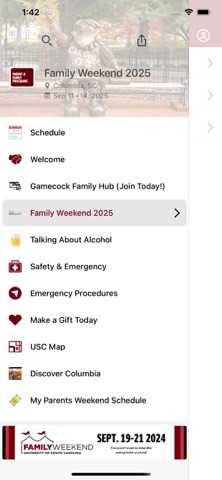 USC Parent & Family Programs screenshot