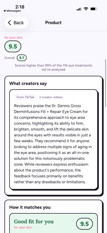 Gracie: Skincare Scanner iPhone screenshot