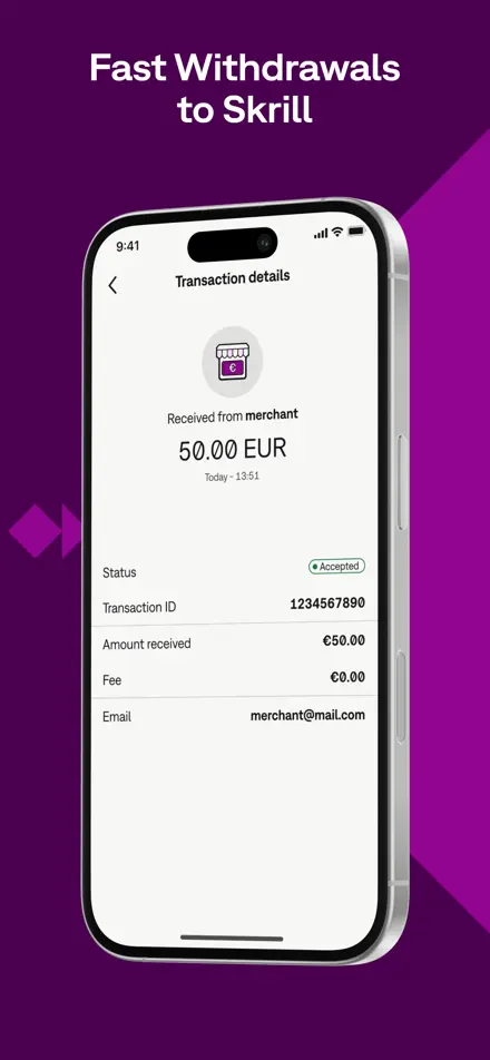 Skrill app screenshot 2