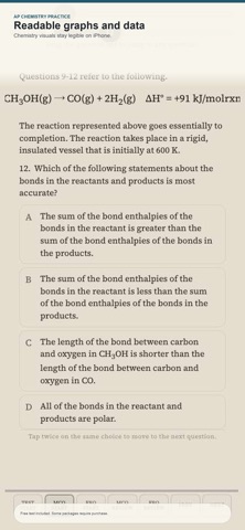 AP Chemistry Realistic Test Screenshot 1 of 6