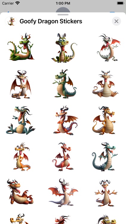 Goofy Dragon Stickers