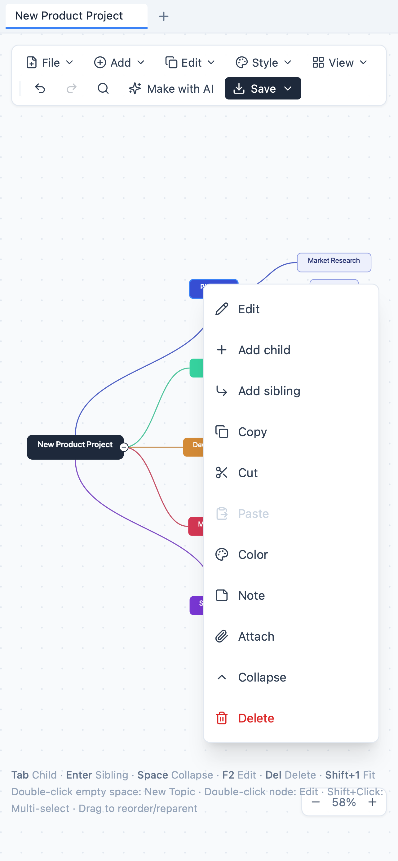 Silmari: Mindmap screenshot 2
