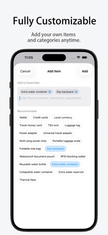 Trip Packing List screenshot