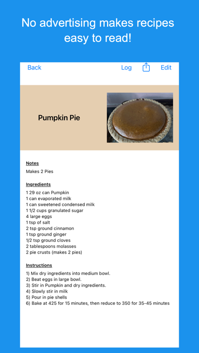Recipe Chest & Log iPhone screenshot 2 - Food & Drink app