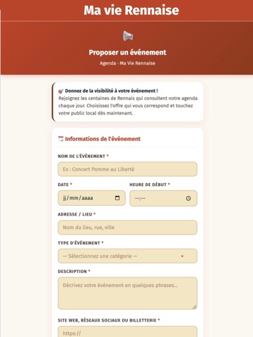 Ma vie Rennaise - Agenda iPad screenshot