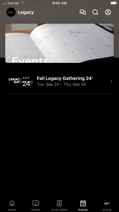Legacy Hub Screenshot