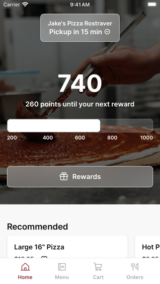 Jake’s Pizza iPhone screenshot 1 - Food & Drink app