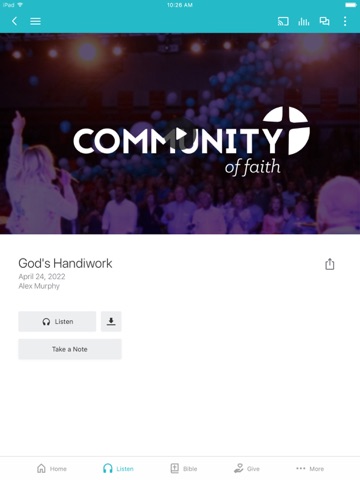 Community of Faith Churches iPad screenshot