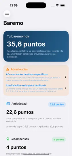 Captura de pantalla de Calculadora CGM CNP en iPhone 1